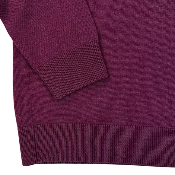 Raffi Bronson Merino Wool V-Neck Sweater Merlot Red Raglan Lightweight Medium - Picture 10 of 13